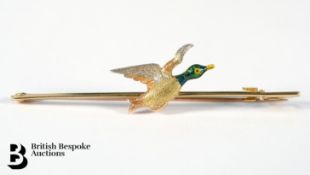 15ct, Platinum and Enamel Bar Brooch