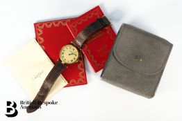 Cartier Silver Gold Plated Quartz Wrist Watch