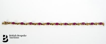 9ct Gold and Ruby Bracelet