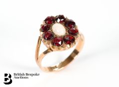 9ct Gold Garnet and Opal Ring