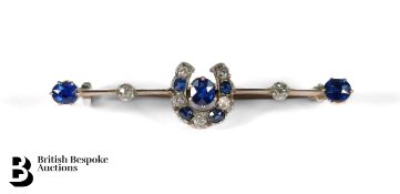 9ct, Silver and Sapphire Brooch