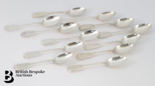 Twelve Victorian Silver Dessert Spoons