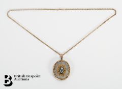 Victorian Agate Mourning Pendant