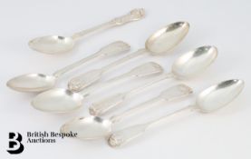 Seven Silver Victorian Serving Spoons