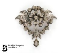 Silver and Rosecut Diamond Brooch Pendant