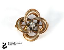 15ct Yellow Gold and Diamond Brooch