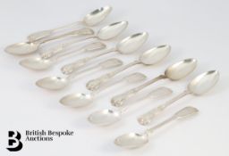 Six Silver Dessert Spoons
