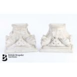 Pair of White Marble Plinths