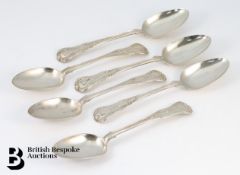 Set of Six Victorian Silver Serving Spoons