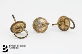 Three Victorian Silver Bottle Stoppers