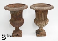 Pair of Cast Metal Urns