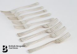 Eight Silver Table and Dessert Forks