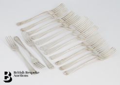 Set of Eight Silver Dessert Forks