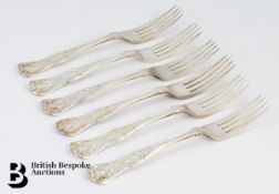 Six Victorian Silver Large Forks