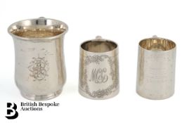 Three Silver Christening Mugs