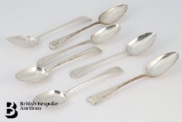 Seven Silver Table Spoons