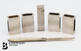 Four Silver Matchbox Holders