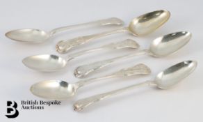 Six Georgian Silver Serving Spoons