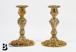 Pair of Georgian Silver Gilt Candlesticks