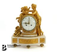 French Gilt Bronze Figural Mantel Clock