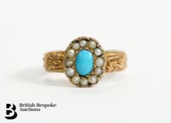 Early Victorian 14/15ct Gold and Turquoise Ring