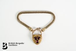 Victorian 9ct Gold and Garnet Articulated Bracelet
