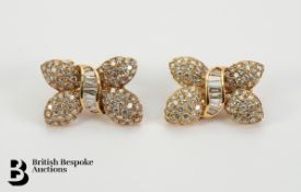 Pair of 18ct Yellow Gold Diamond Butterfly Earrings