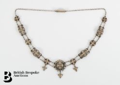 Victorian Silver and Diamond Necklace