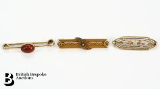 14ct Gold Bar Brooches