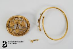 Maltese 14/15ct Yellow Gold Brooch