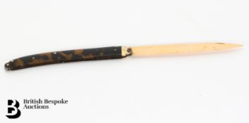 18th Century Gold and Tortoiseshell Knife