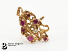 14ct Yellow Gold Ruby and Diamond Ring