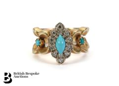 14ct Diamond and Turquoise Ring