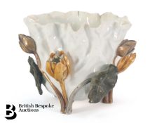 Moore Bros Porcelain Lotus Flower Vase