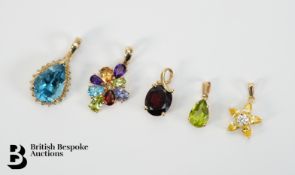Five 9ct Gold Pendants