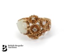14ct Gold Opal and Diamond Ring