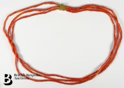 Three Strand Coral Necklace
