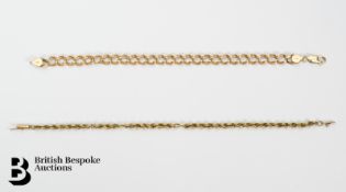 14ct Yellow Gold Rope Chain Bracelet