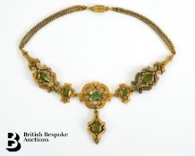 Victorian 14/15ct Gold and Peridot Necklace