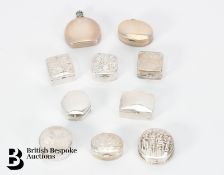 Ten Silver Pill Boxes