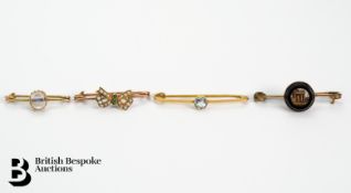 9ct Gold Bar Brooches