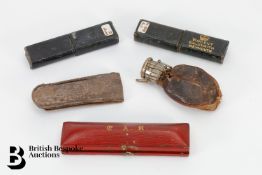 Boxed Mother of Pearl and Silver Folding Fruit Knives