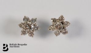 Pair of Diamond Cluster Earrings