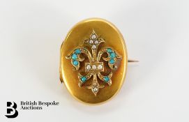 Victorian 14ct Gold and Seed Pearl Locket