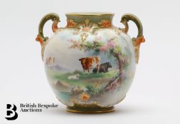 Royal Worcester Twin Handled Vase