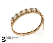 14ct Yellow Gold Opal and Diamond Bangle