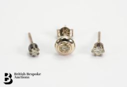 Three Diamond Ear Studs