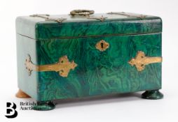 19th Century Simulated Malachite Tea Caddy