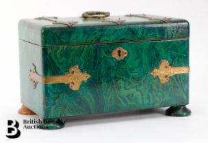 19th Century Simulated Malachite Tea Caddy
