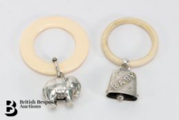 Victorian Silver and Bone Teething Ring